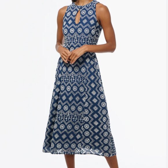 Soraia Cotton Eyelet embroidered Midi Dress - Picture 2 of 14